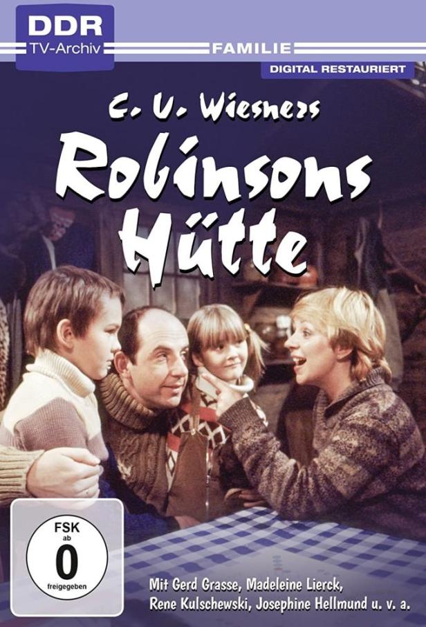 Das Cover des DDR-Films „Robinsons Hütte“ von C.U. Wiesner mit Gerd Grasse und Madeleine Lierck.