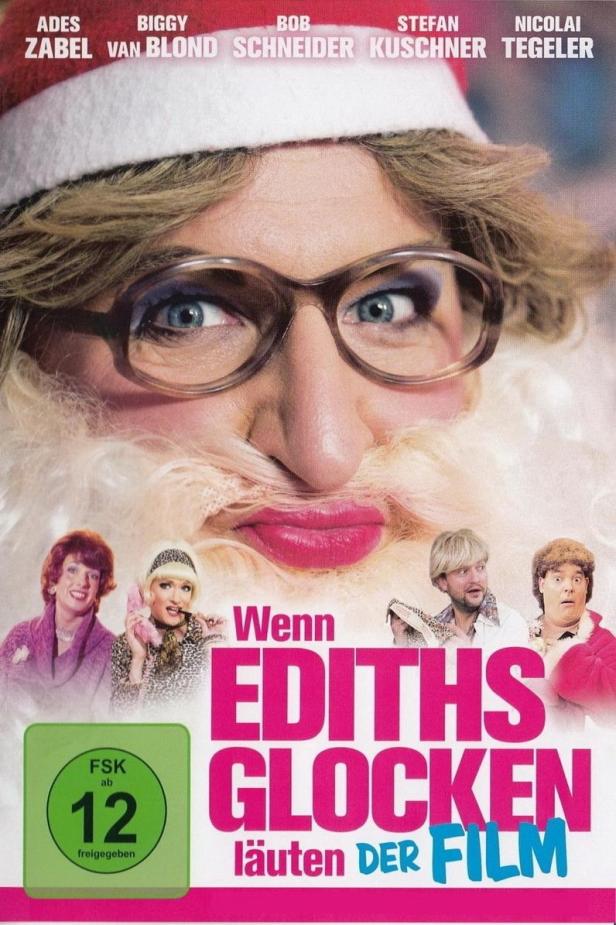 Das Cover des Films „Wenn Ediths Glocken läuten“ zeigt eine verkleidete Person mit Weihnachtsmannbart.