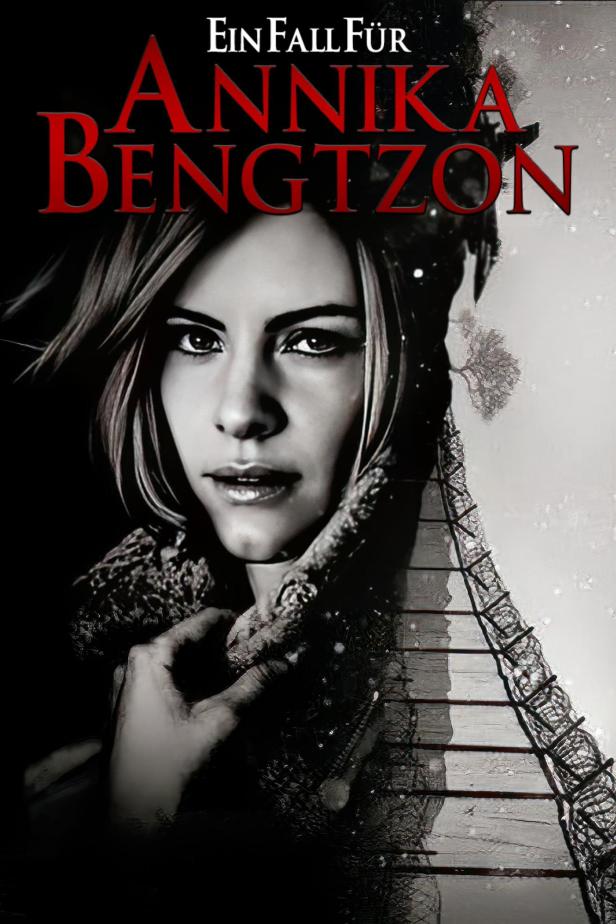 Das Cover von „Ein Fall für Annika Bengtzon“ zeigt das Gesicht einer Frau vor winterlichem Hintergrund.