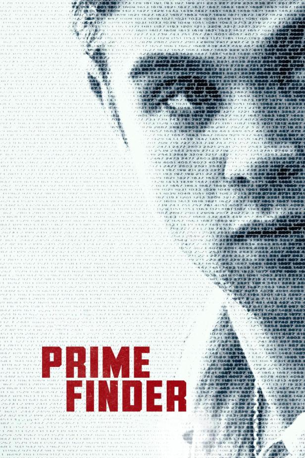 Das Filmplakat für „Prime Finder“ zeigt ein Gesicht, das aus Zahlen zusammengesetzt ist.