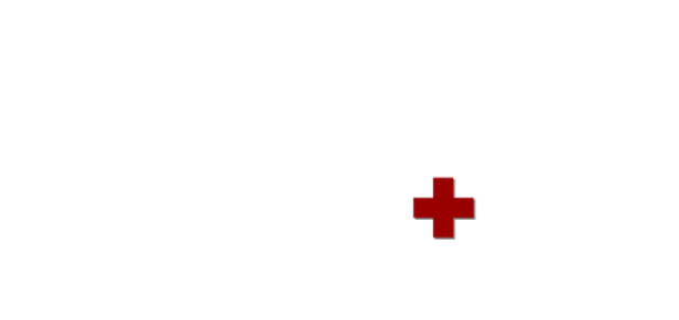 Ein rotes Pluszeichen auf einem weißen Hintergrund.