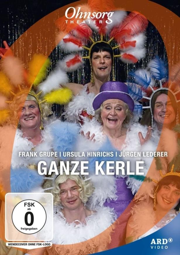Das Cover des Ohnsorg-Theaterstücks „Ganze Kerle“ mit Frank Grupe, Ursula Hinrichs und Jürgen Lederer.