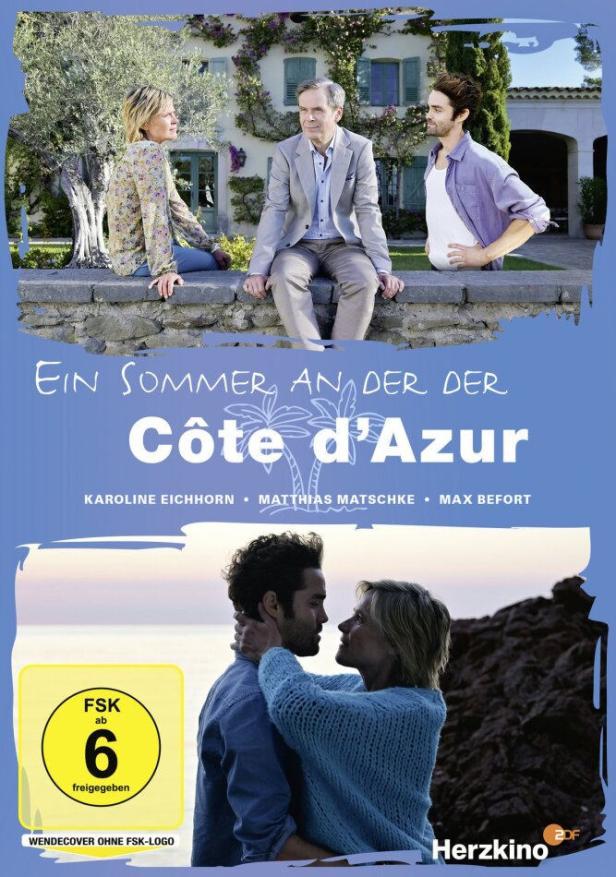 Das Filmplakat für „Ein Sommer an der Côte d'Azur“ mit Karoline Eichhorn, Matthias Matschke und Max Befort.