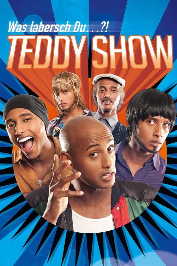 Das Poster zur „Teddy Show“ zeigt Teddy Teclebrhan in verschiedenen Rollen.