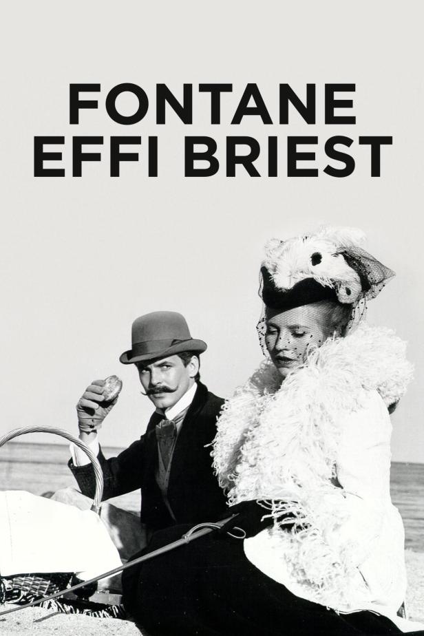 Standfoto des Films „Effi Briest“ von Fontane mit zwei elegant gekleideten Personen.