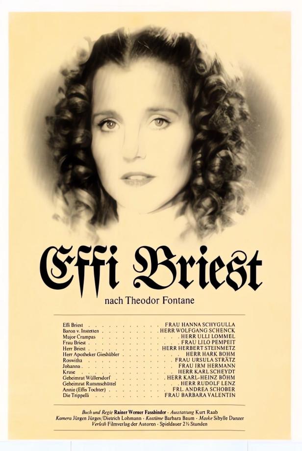 Das Filmplakat zu „Effi Briest“ zeigt Hanna Schygulla in der Titelrolle.