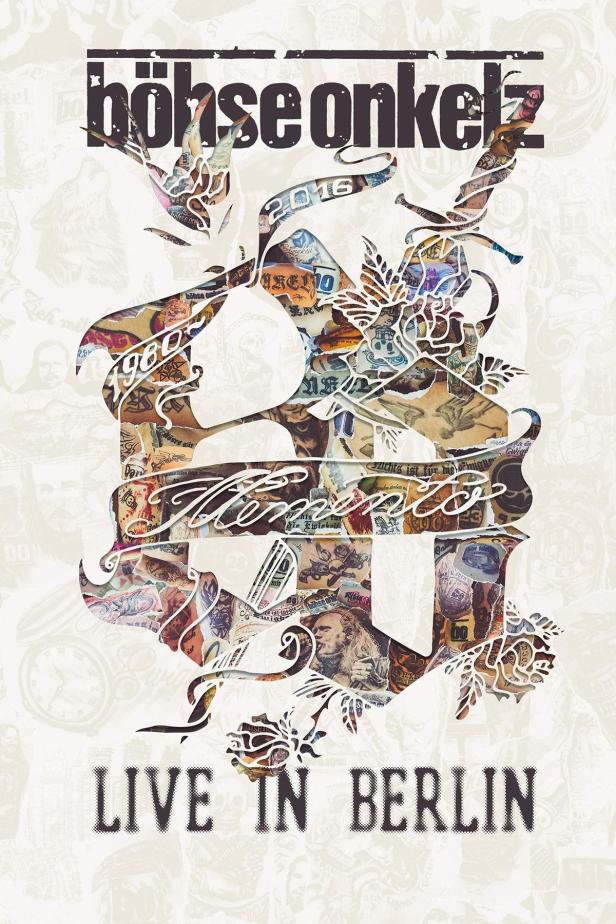 Das Cover des Albums „Live in Berlin“ der Böhsen Onkelz mit Collage-Elementen.