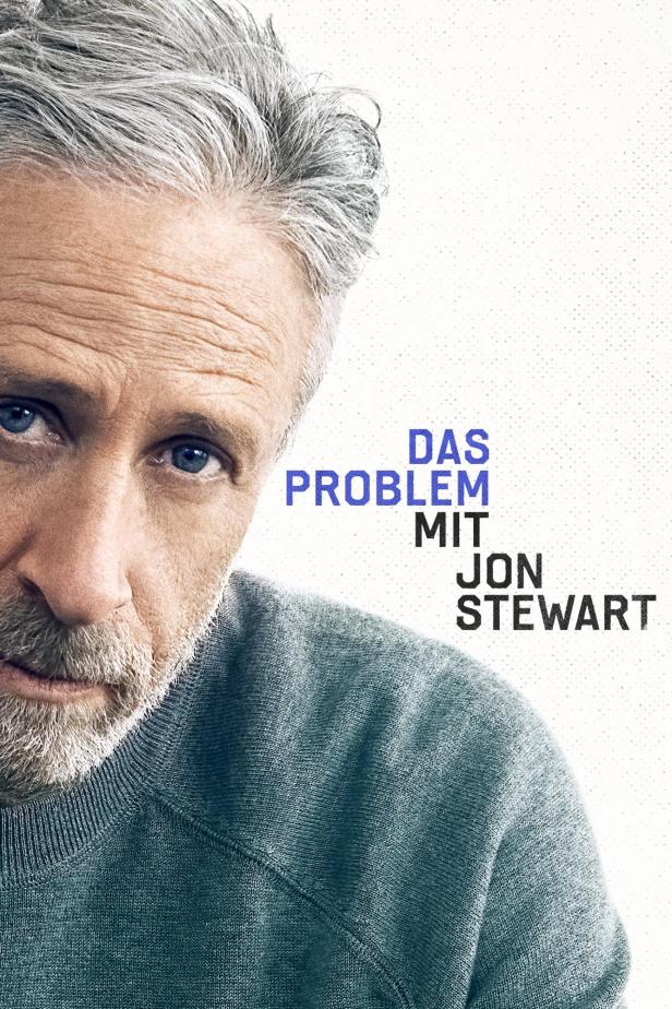 Das Keyart für „Das Problem mit Jon Stewart“ zeigt Jon Stewart in einem grauen Pullover.