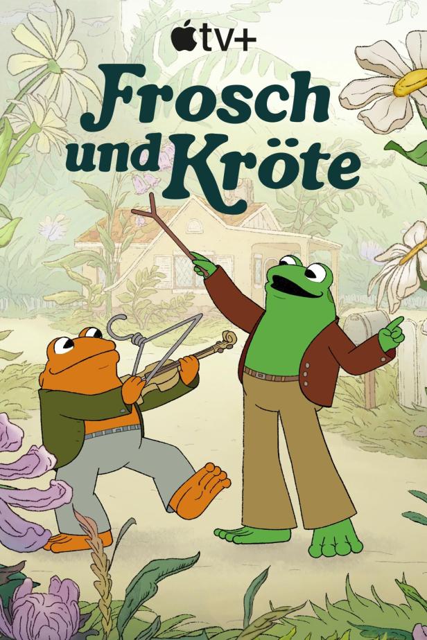 Das animierte Titelbild von „Frosch und Kröte“ auf Apple TV+ zeigt die beiden Hauptfiguren.