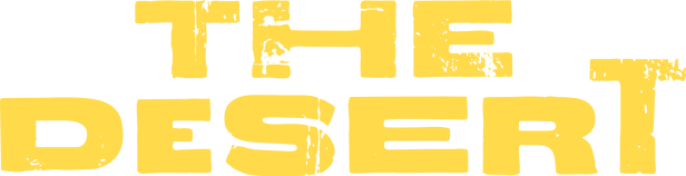 Das Wort „The Desert“ in gelber Schrift auf schwarzem Hintergrund.