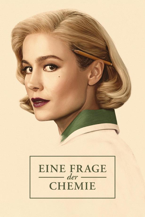 Das Filmplakat zu „Eine Frage der Chemie“ zeigt eine Frau mit einem Bleistift hinter dem Ohr.