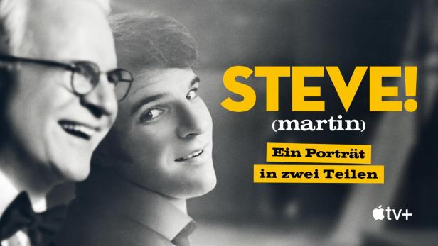 Das Filmplakat für „Steve! (martin) Ein Porträt in zwei Teilen“ zeigt Steve Martin als jungen Mann.