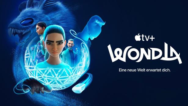 Werbebild für die Apple TV+ Serie „WondLa“ mit den Hauptfiguren.