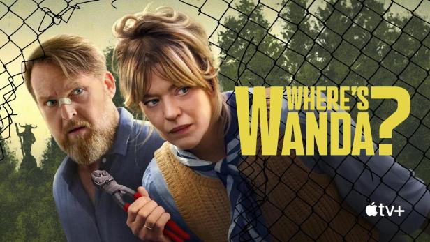 Das Filmplakat zu „Where's Wanda?“ zeigt ein Paar vor einem Zaun, den der Mann mit einem Bolzenschneider durchtrennt.