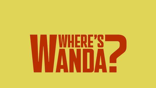 Der Schriftzug „Where's Wanda?“ auf gelbem Hintergrund.