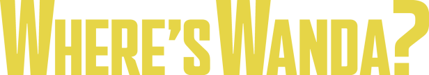 Der Schriftzug „Where's Wanda?“ in gelber Schrift auf schwarzem Hintergrund.