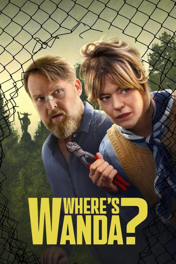 Das Filmplakat zu „Where's Wanda?“ zeigt zwei Personen vor einem Zaun mit einem Bolzenschneider.