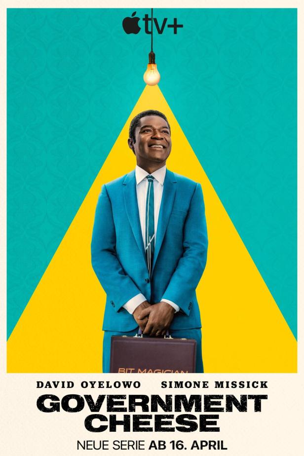 Das Poster für die Apple TV+ Serie „Government Cheese“ mit David Oyelowo als Bit Magician.