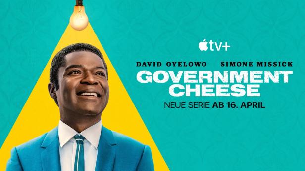 Das Poster für die Apple TV+ Serie „Government Cheese“ mit David Oyelowo in der Hauptrolle.