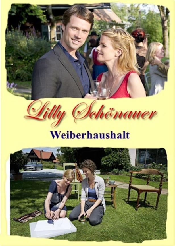 Das Cover des Films „Weiberhaushalt“ von Lilly Schönauer zeigt zwei Szenen mit den Protagonisten.