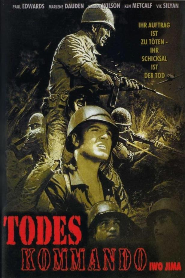 Das Filmplakat für „Todeskommando Iwo Jima“ zeigt Soldaten im Kampf.