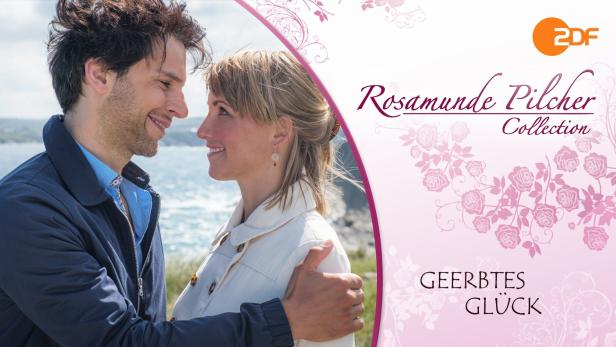 Ein verliebtes Paar vor dem Hintergrund der Rosamunde Pilcher Collection „Geerbtes Glück“.