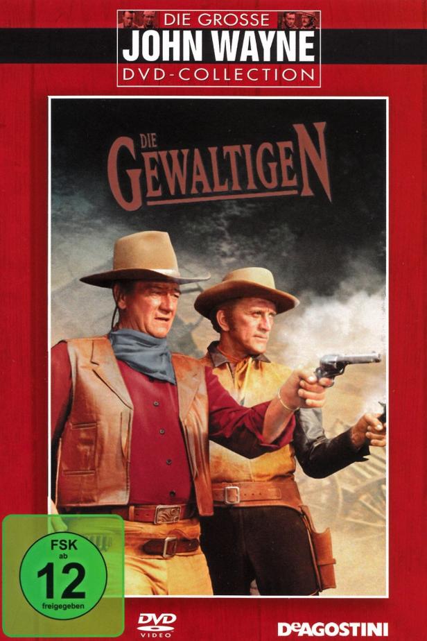 Das DVD-Cover des Films „Die Gewaltigen“ mit John Wayne und Kirk Douglas.