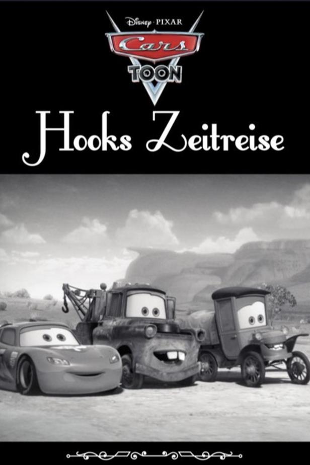 Das Cover von „Hooks Zeitreise“, einem Cars Toon mit Lightning McQueen und Hook.
