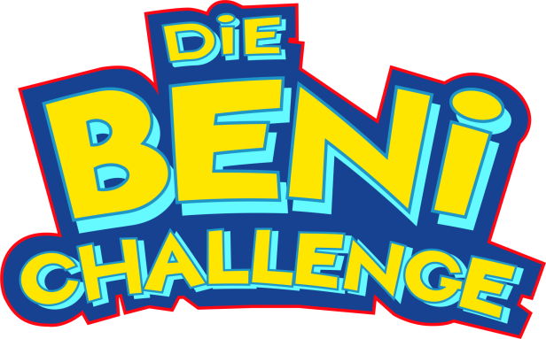 Das Logo für „Die Beni Challenge“ in Gelb, Blau und Rot.