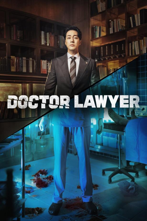 Das Poster für „Doctor Lawyer“ zeigt einen Mann, der Anwalt und Arzt zu sein scheint.