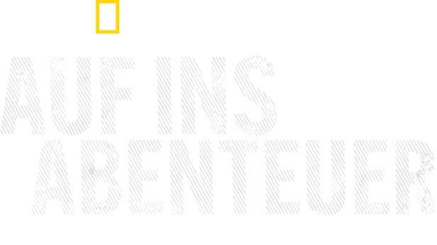 Das National Geographic Logo mit dem Schriftzug „Auf ins Abenteuer mit Bertie Gregory“.