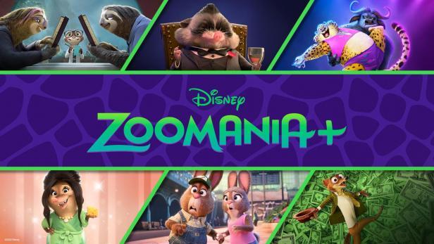 Das Logo von „Zoomania+“ mit verschiedenen Charakteren aus der Serie.