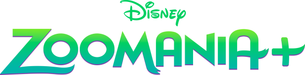 Das Logo für „Zoomania+“ von Disney+ in grünen und violetten Farbtönen.