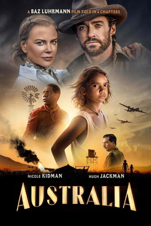 Das Filmplakat für „Australia“ mit Nicole Kidman und Hugh Jackman in den Hauptrollen.