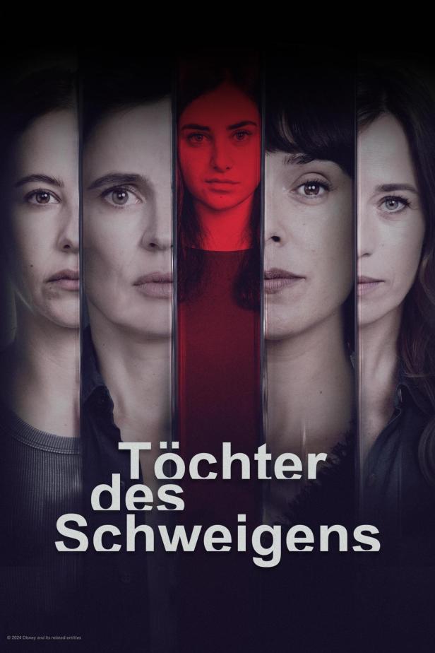 Das Filmplakat für „Töchter des Schweigens“ zeigt fünf Frauen nebeneinander.