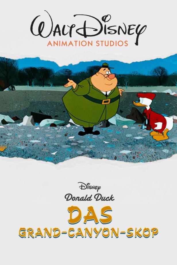 Das Filmplakat für „Das Grand-Canyon-Skop“ mit Donald Duck und einem Park Ranger.