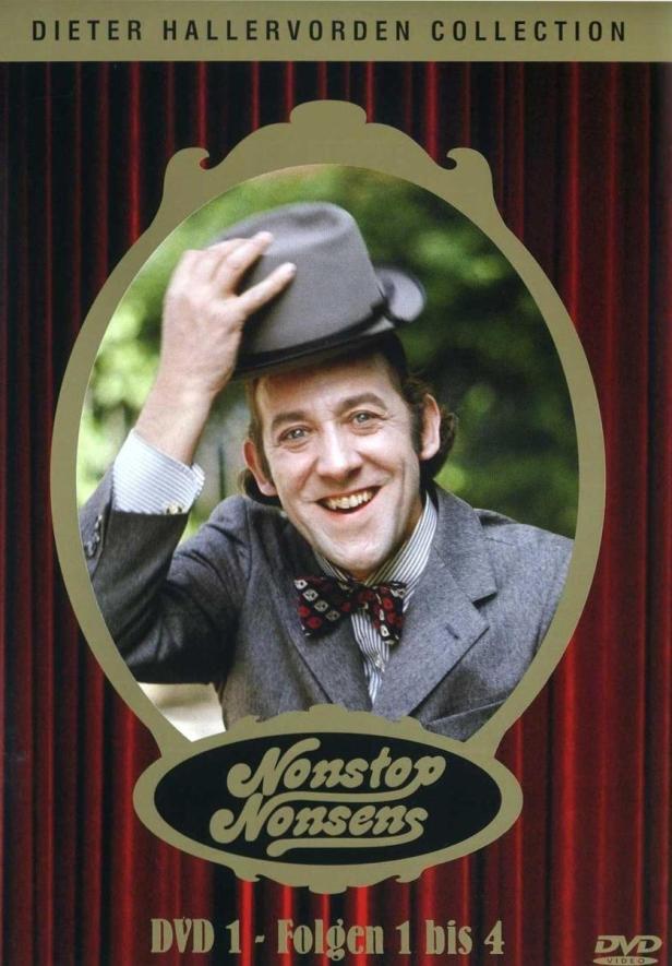 Dieter Hallervorden auf dem Cover der DVD „Nonstop Nonsens, DVD 1 – Folgen 1 bis 4“.