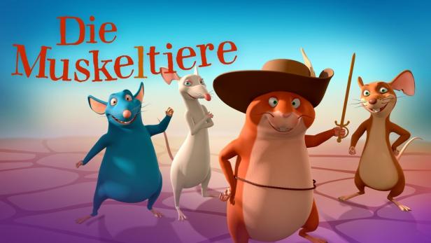 Szene mit den animierten Charakteren aus „Die Muskeltiere“.