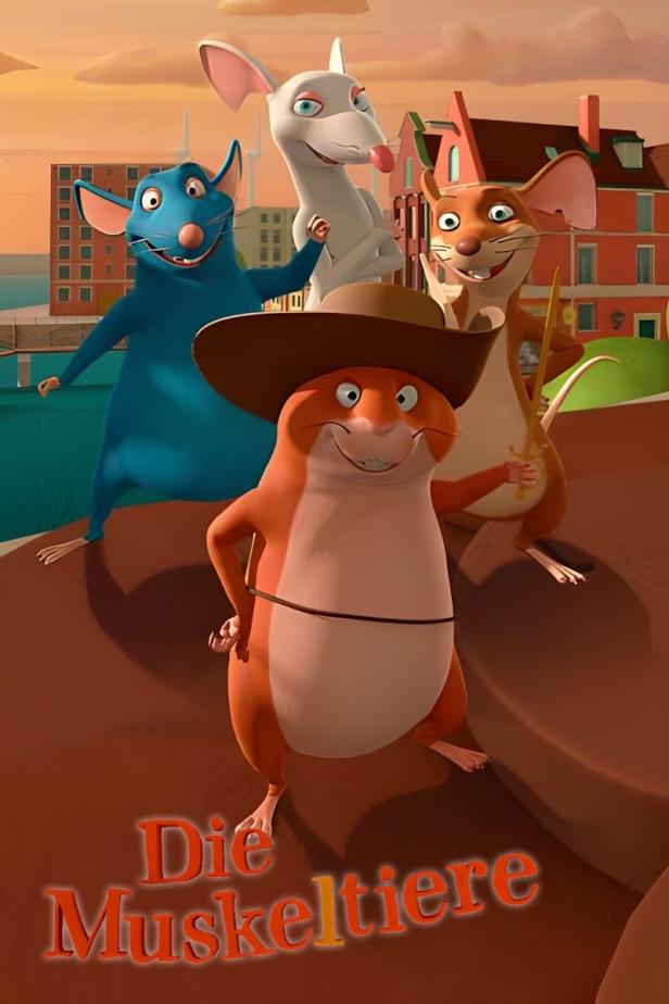 Szene mit den animierten Charakteren aus „Die Muskeltiere“.