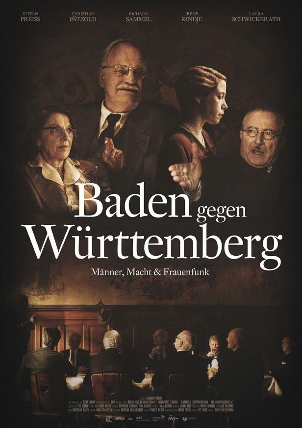 Das Filmplakat zu „Baden gegen Württemberg“ zeigt die Schauspieler und den Filmtitel.
