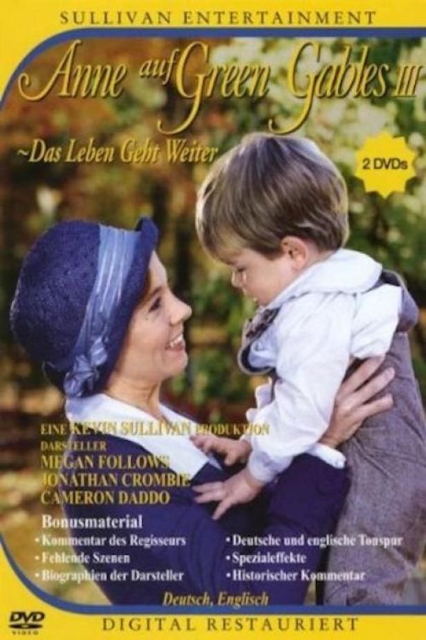 Das DVD-Cover von „Anne auf Green Gables III – Das Leben geht weiter“ zeigt Anne mit einem kleinen Jungen.