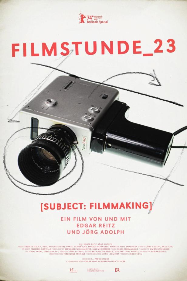 Das Filmplakat für „Filmstunde_23“ zeigt eine Super-8-Kamera vor weißem Hintergrund.