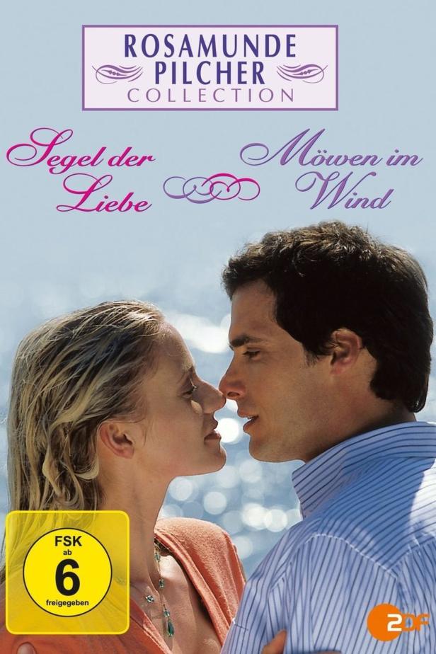 Das Cover der Rosamunde Pilcher Collection Filme „Segel der Liebe“ und „Möwen im Wind“ zeigt ein Paar.