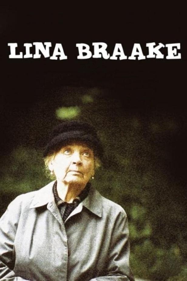Das Filmplakat für „Lina Braake“ zeigt eine ältere Frau mit Hut und Mantel.