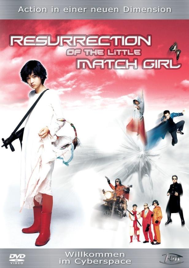 Das Filmplakat für „Resurrection of the Little Match Girl“ zeigt ein junges Mädchen mit einer Waffe.