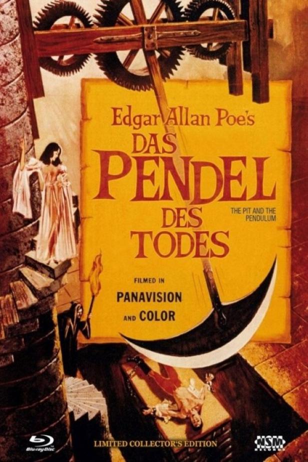Das Filmplakat für Edgar Allan Poes „Das Pendel des Todes“ zeigt eine Folterszene.