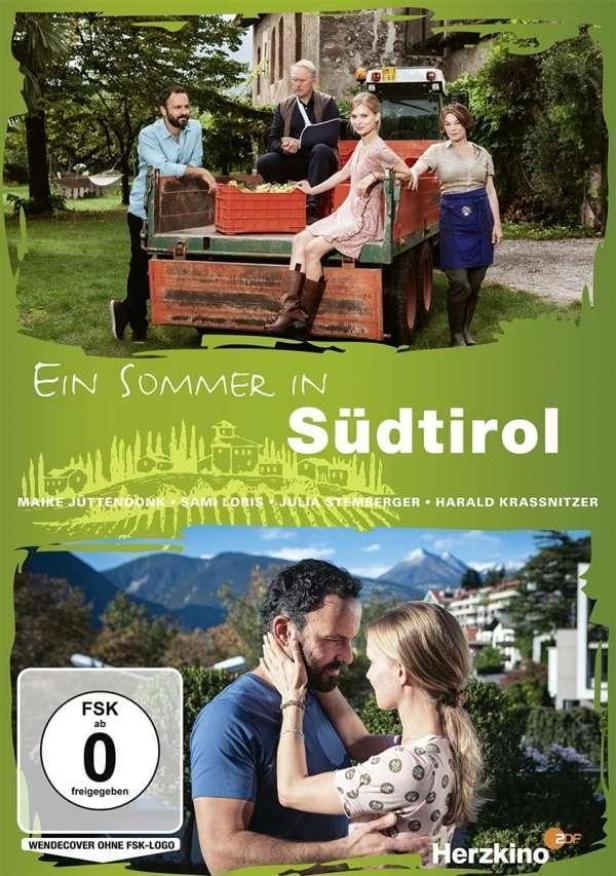 Das Filmplakat für „Ein Sommer in Südtirol“ zeigt zwei Paare vor einer ländlichen Kulisse.