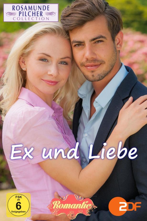 Das Cover des Rosamunde Pilcher Films „Ex und Liebe“ zeigt ein Paar in einer Umarmung.