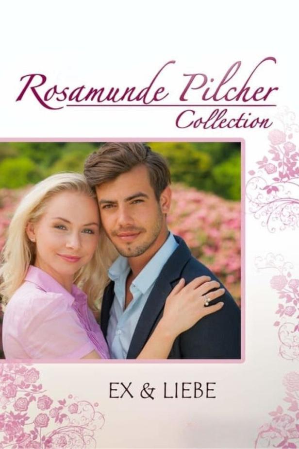 Das Cover der „Rosamunde Pilcher Collection: Ex & Liebe“ zeigt ein Paar vor blühenden Büschen.