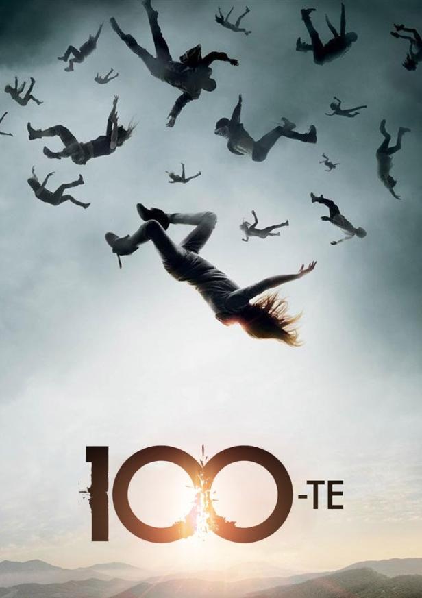 Das Filmplakat zu „The 100“ zeigt Menschen, die vom Himmel fallen.